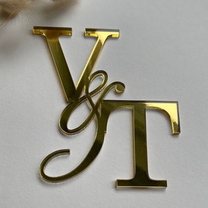 Cake charm with 2 initials, letters for the wedding, production and shipping from Germany image 1