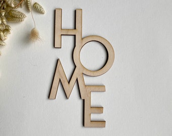 HOME, vertical words, wall art, production and shipping personalized from Germany