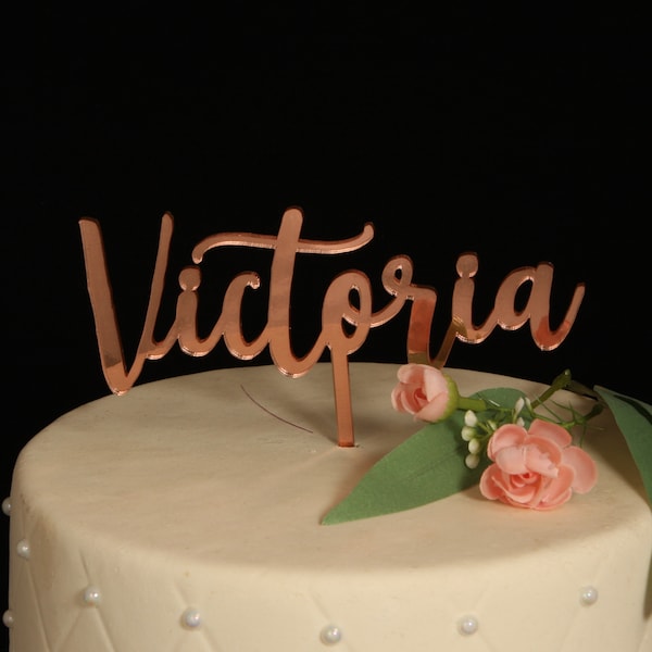 Caketopper Tortenstecker Cake Topper Lettering personalisiert mit Vornamen, Einzeilig, Produktion und Versand aus Deutschland