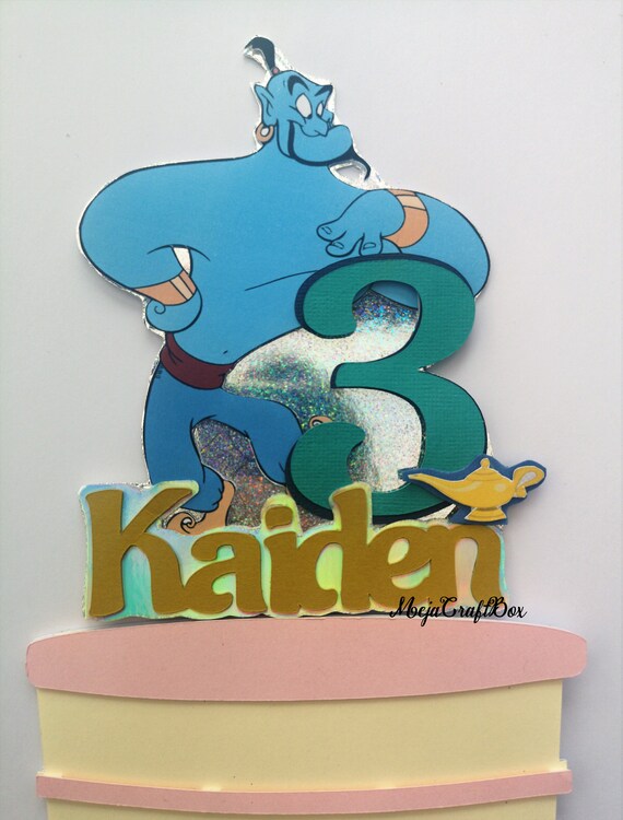 Aladdin birthday party cake topper custom any name any age aladdin table