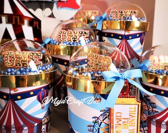 Circus party favour boxes, Circus birthday shaker party boxes, Circus party decorations