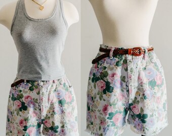 denim shorts with flowers