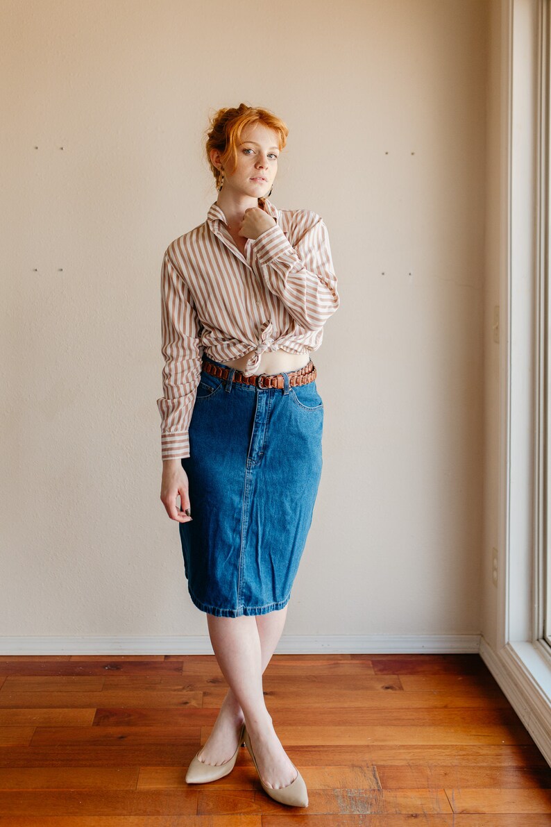 Vintage Denim Pencil Skirt Vintage Eddie Bauer Skirt Vintage Denim Skirt Vintage Denim Straight Skirt Vintage Jean Skirt