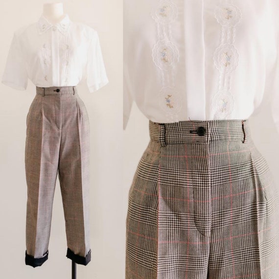wool plaid trousers - 28" | discounted wool trouse