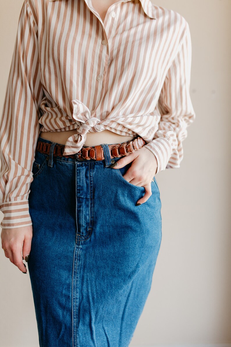 Vintage Denim Pencil Skirt Vintage Eddie Bauer Skirt Vintage Denim Skirt Vintage Denim Straight Skirt Vintage Jean Skirt