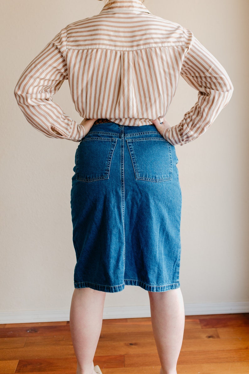 Vintage Denim Pencil Skirt Vintage Eddie Bauer Skirt Vintage Denim Skirt Vintage Denim Straight Skirt Vintage Jean Skirt