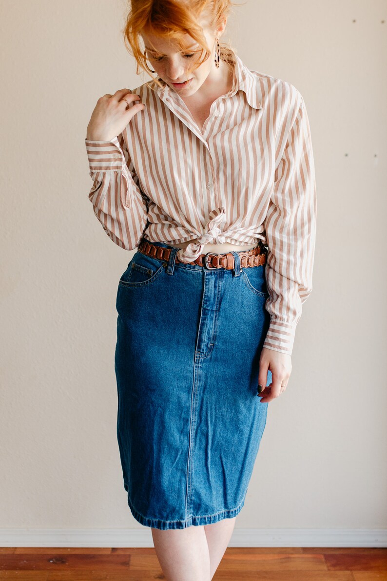 Vintage Denim Pencil Skirt Vintage Eddie Bauer Skirt Vintage Denim Skirt Vintage Denim Straight Skirt Vintage Jean Skirt