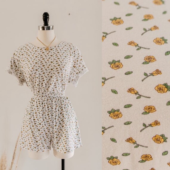 mini rose lounge set | white floral pajama set | y