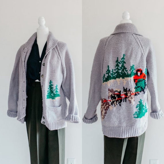 dogsled cardigan | gray chunky cardigan | button u