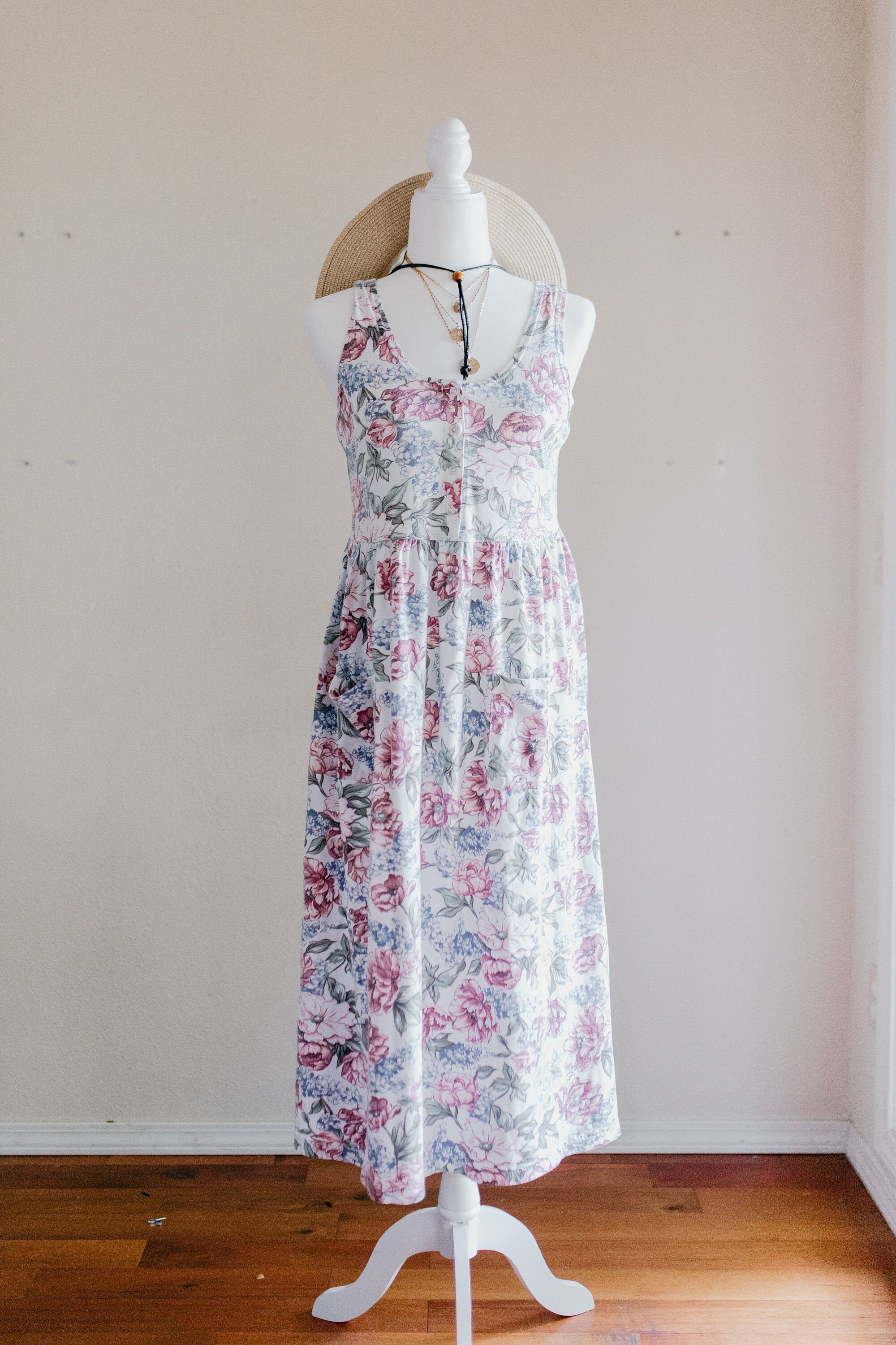 vintage floral maxi dress
