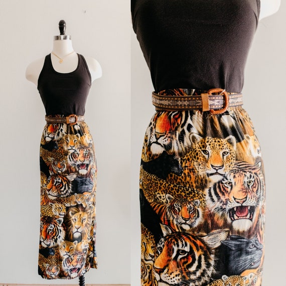 big cat maxi skirt | tiger lion panther maxi skirt