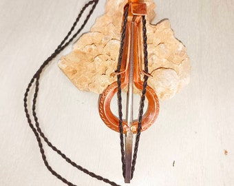 Handmade Copper Jews Harp Necklace, Morchang, Khomus
