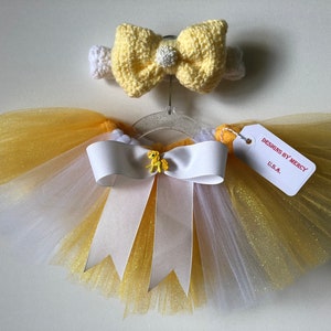 Baby Yellow and White Tutu Skirt Yellow and White Baby Tutu Outfit White and Yellow Baby Tutu Set White and Yellow Photo Prop Tutu Outfit