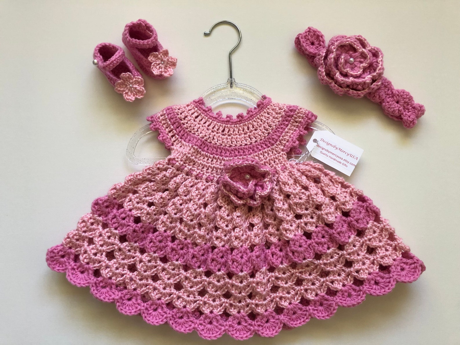 Baby Crochet Dress Pink Crochet Baby Girl Outfit Pink Crochet | Etsy