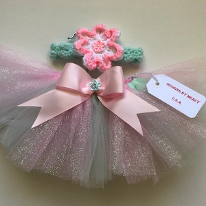 Newborn Pink and Teal Tutu Skirt Pink and Teal Baby Tutu Outfit Pink and Teal Baby Tutu Set Pink and Teal Baby Photo Prop Tutu Outfit