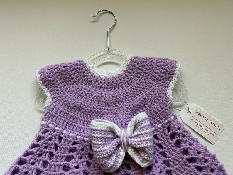 Baby Crochet Dress Lilac and White Crochet Baby Girl Outfit - Etsy