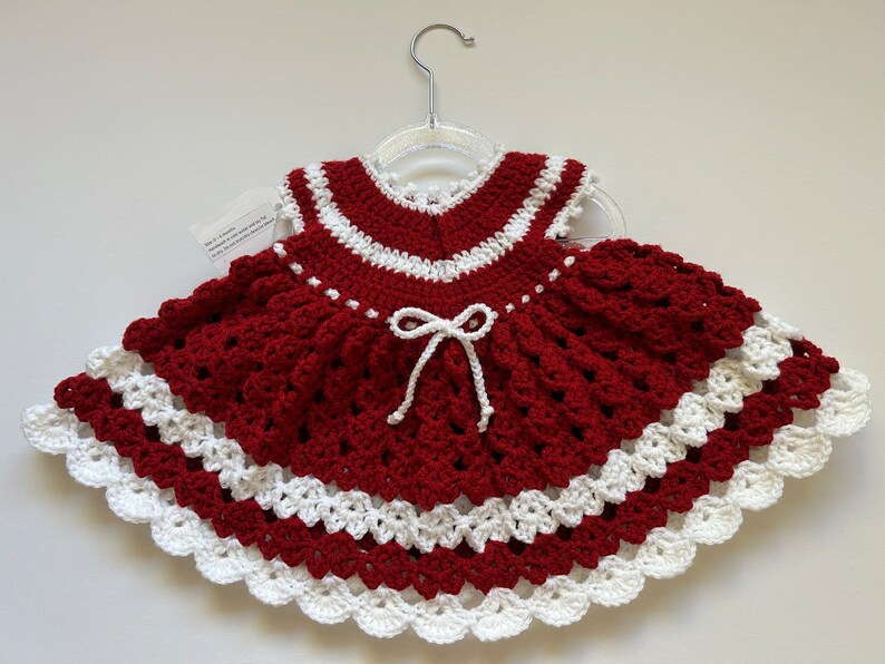 Baby Crochet Dress Red and White Crochet Baby Girl Outfit Red - Etsy