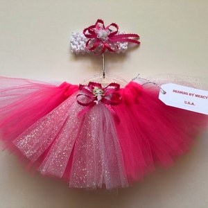 Newborn Pink and White Tutu Skirt Pink and White Baby Tutu Outfit Pink and White Baby Tutu Set Pink and White Baby Photo Prop Tutu Outfit