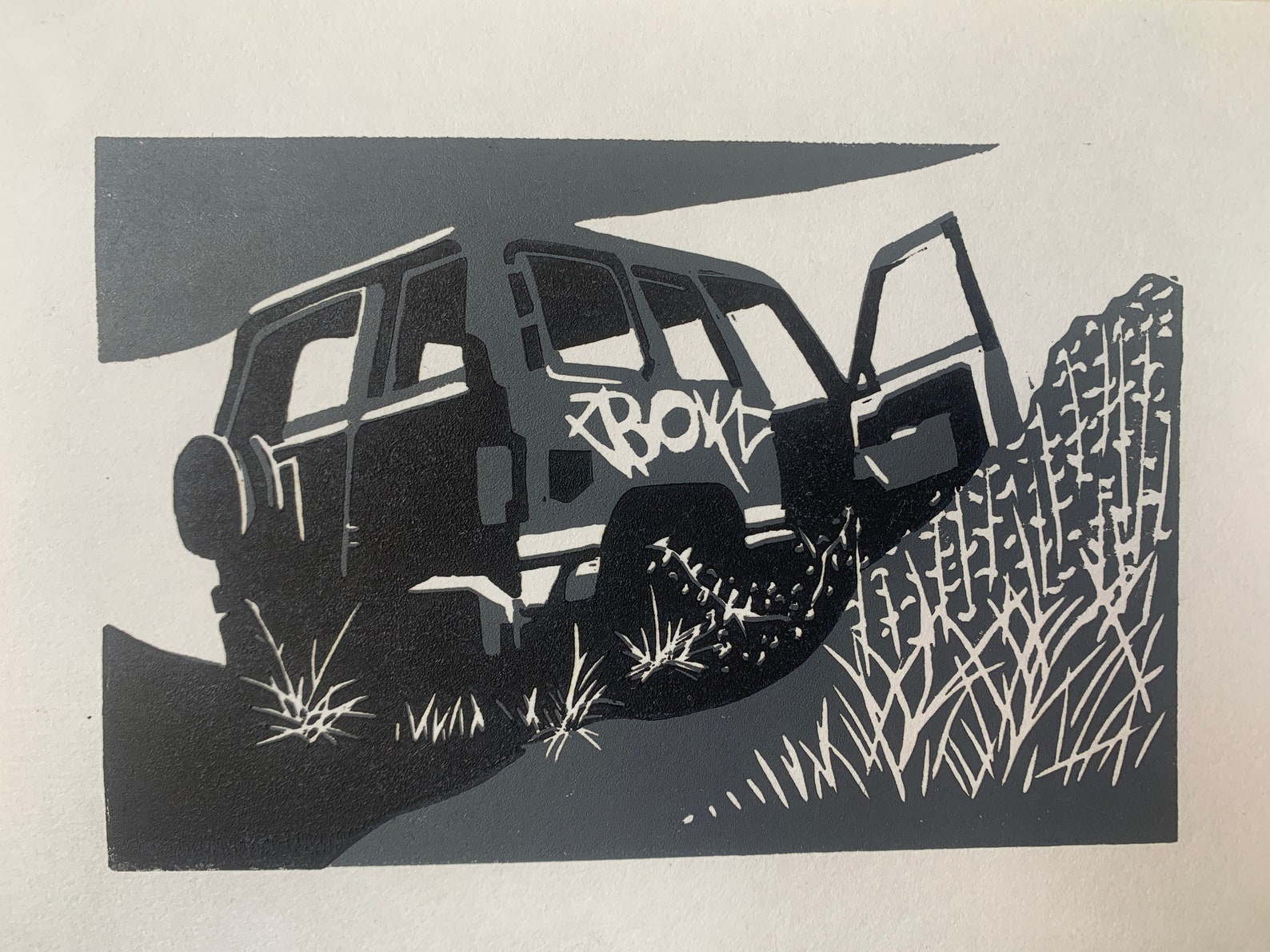 Abandoned Car. Art Print. | Etsy