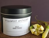 Wild Honeysuckle a strong scented soy wax candle by Willowroot Apothecary