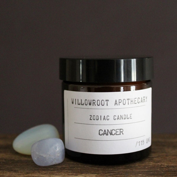 Cancer zodiac candle By Willowroot Apothecary