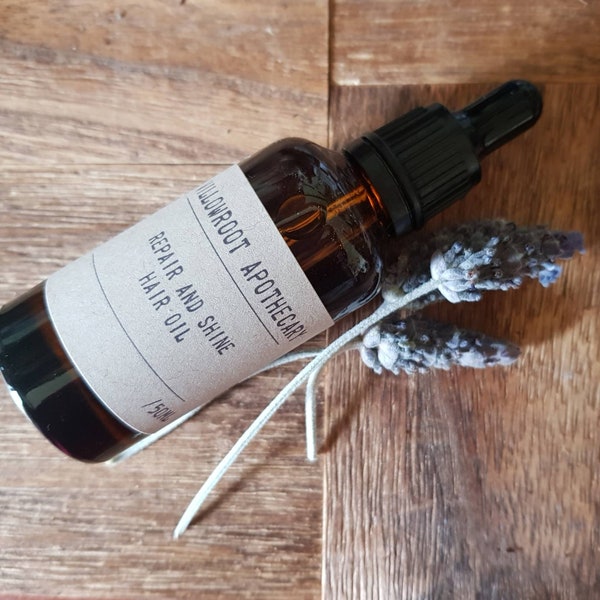 Repair and shine hair oil for hair and scalp by Willowroot Apothecary