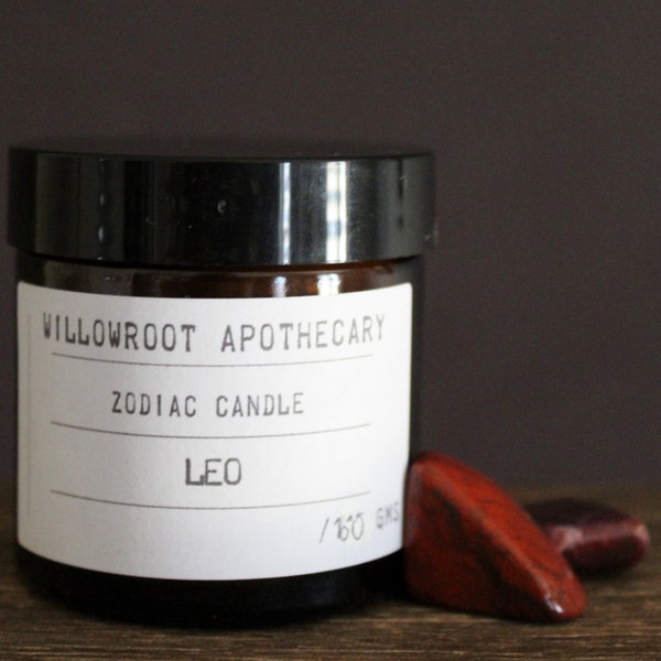 Leo zodiac candle / scented candle by Willowroot Apothecary