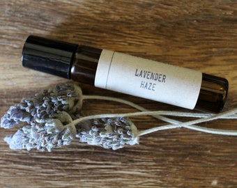 Lavender Haze Perfume Oil Roll On: All Natural, Woody Scent (10 ml)