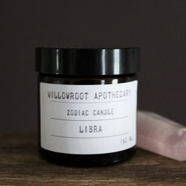 Libra zodiac candle , scented candle by Willowroot Apothecary