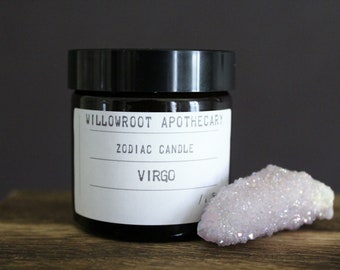 Virgo zodiac candle, scented candle by Willowroot Apothecary