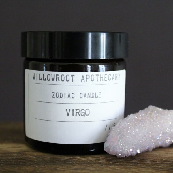 Virgo zodiac candle, scented candle by Willowroot Apothecary