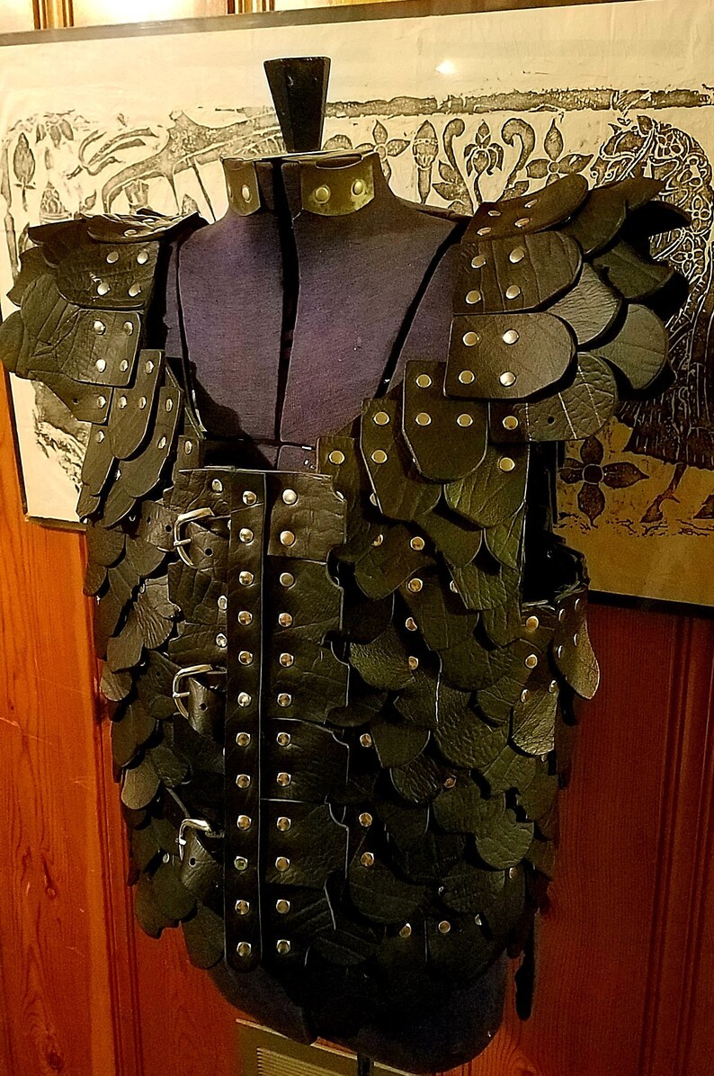 Lamellar Armor Vest Style Riveted Leather Etsy
