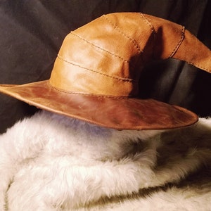 Handcrafted Leather Wizard Hat: Costume or Cosplay