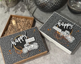 Money gift, gift box, birthday box, motorcycle