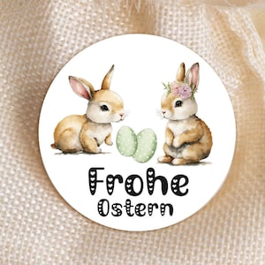 ab 10 Stück Frohe Ostern Sticker 4cm Ostergeschenk Hasen Gastgeschenk Aufkleber Klebeetiketten Etiketten für Geschenkanhänger Anhänger