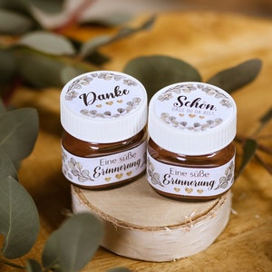 Sticker oben + Banderole Eine süße Erinnerung für Schoko Mini Glas Gläser Kommunion Konfirmation Taufe Hochzeit Gastgeschenk Aufkleber Dank