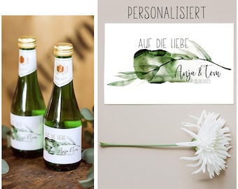 from 5x personalized champagne labels - noble - to love, guest gift labels, stickers, piccolo, wedding, JGA, champagne bottles, champagne