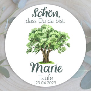 24 adesivi personalizzati albero della vita, bello che ci sei 4 cm battesimo comunione cresima regalo ospite etichette adesive omaggi