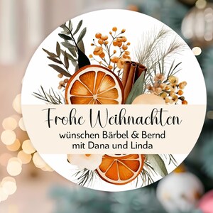 ab 12 personalisierte Sticker Frohe Weihnachten oder dein Text Geschenk Give Away Gastgeschenk Aufkleber Etiketten 4cm für Geschenkanhänger