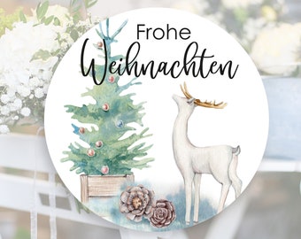 Frohe Weihnachten Aufkleber Sticker Etiketten Gastgeschenk Party Geschenkverpackung Geschenke 4cm Dankeskarte Firmenpräsente Winter