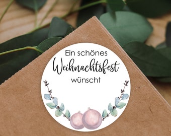 Christmas stickers for writing on, stickers, labels, eucalyptus pink, gift wrapping, gifts, 4 cm, corporate gifts, Christmas wishes