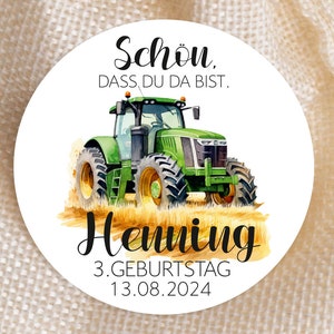 da 12 adesivi personalizzati per trattore È bello che tu sia qui, etichette adesive regalo ospite 4 cm per etichette regalo battesimo verde