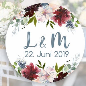 45 adesivi personalizzati per matrimonio, etichette adesive singole con nomi, adesivi, 4 cm, regalo, per etichette regalo e bomboniere