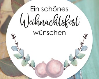 Christmas stickers for writing on, stickers, labels, eucalyptus pink, gift wrapping, gifts, 4 cm, corporate gifts, Christmas wishes