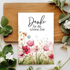 Carte postale Merci pour le bon moment DIN A6 Kita Maternelle Assistante maternelle Éducatrice Collègue Carte de remerciement Carte de félicitations Carte de fleurs