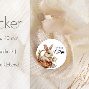 ab 10 Stück Frohe Ostern Sticker 4cm Ostergeschenk Hasen Gastgeschenk Aufkleber Klebeetiketten Etiketten für Geschenkanhänger Anhänger Ei afbeelding 4