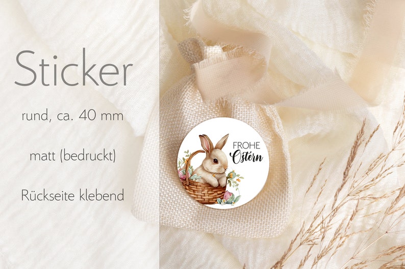 ab 10 Stück Frohe Ostern Sticker 4cm Ostergeschenk Hasen Gastgeschenk Aufkleber Klebeetiketten Etiketten für Geschenkanhänger Anhänger Ei afbeelding 4