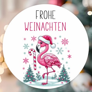 vanaf 10 Vrolijk Kerstfeest Flamingostickers 3 4 5 cm roze Etiketten Stickers Gastcadeau Weggeefcadeaus Bedankkaart Bedrijf Cadeaus Winter