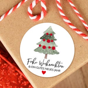 ab 10 Frohe Weihnachten Weihnachtsbaum Sticker 3 4 5cm Etiketten Aufkleber Gastgeschenk Giveaway Geschenke Dankeskarte Firmenpräsente Winter