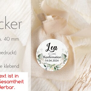 ab 12 personalisierte Sticker Kommunion Konfirmation Taufe Gastgeschenk Aufkleber Etiketten 4cm für Geschenkanhänger Anhänger Hochzeit Bild 10